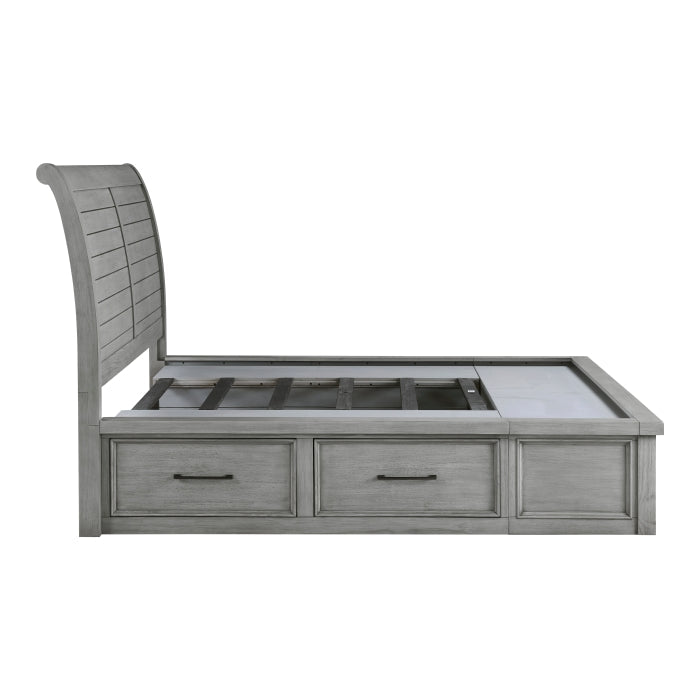 1559DGK-1EK* (4) Eastern King Platform Bed with Storage Footboard and Side Rails - 1559DGK-1EK*