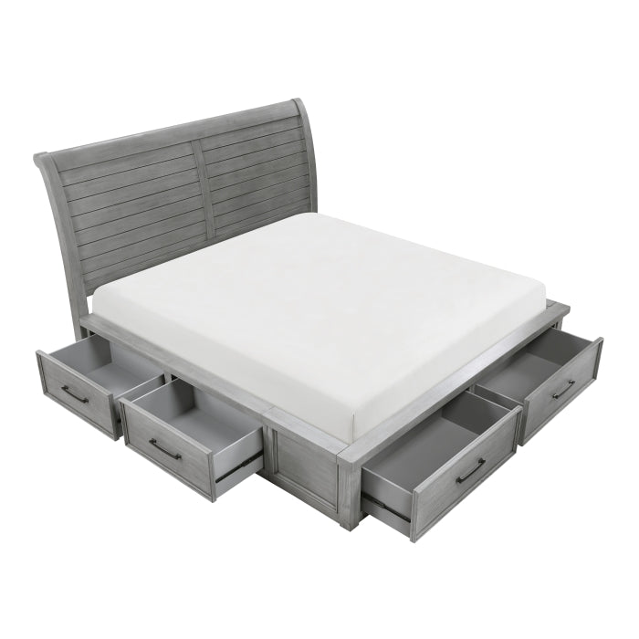 1559DGK-1EK* (4) Eastern King Platform Bed with Storage Footboard and Side Rails - 1559DGK-1EK*