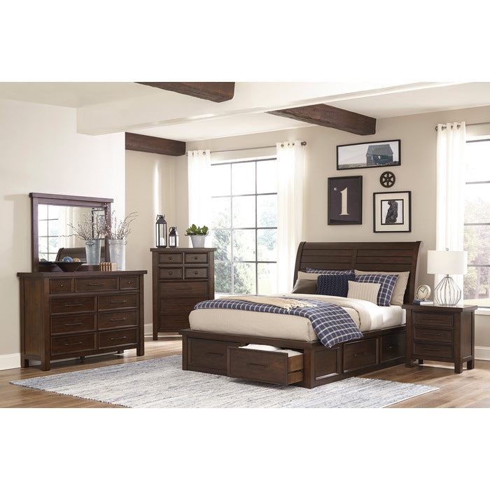 1559K-1CK* (4) California King Platform Bed with Storage Footboard and Side Rails - 1559K-1CK*