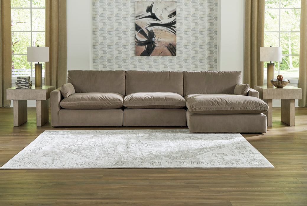 Sophie 3-Piece Cocoa RAF Sectional With  Chaise