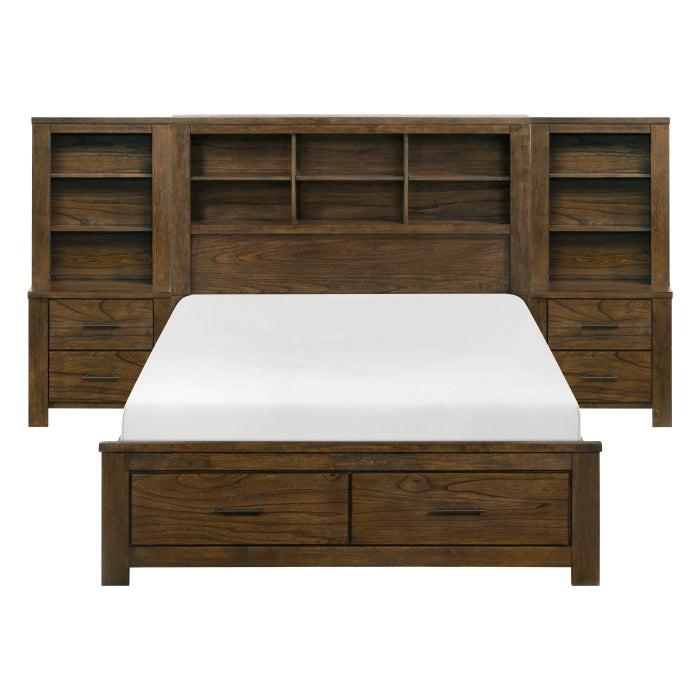 1592-1*WB (5) 5pc Set Queen Wall Platform Bed (QB+2NS+2NS-P) - 1592-1*WB