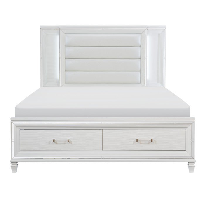 1616W-1* (3) Queen Platform Bed with LED Lighting and Footboard Storage - 1616W-1*