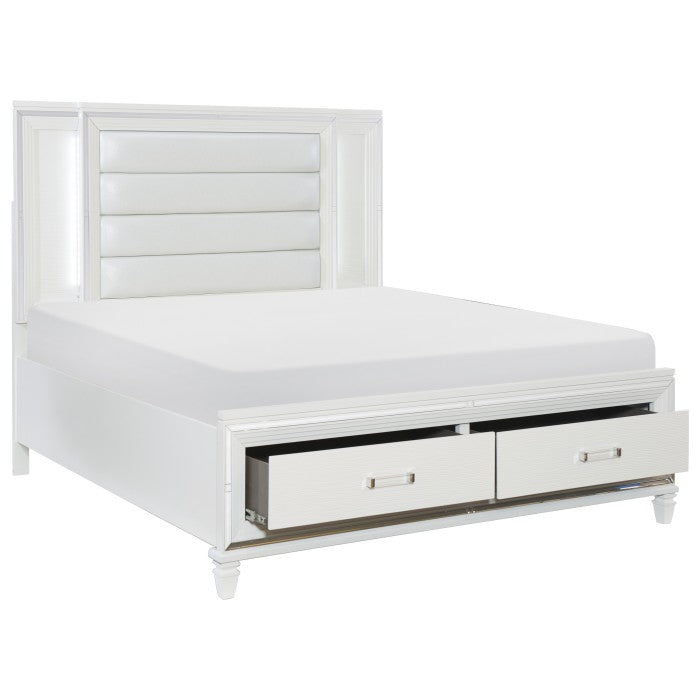 1616W-1* (3) Queen Platform Bed with LED Lighting and Footboard Storage - 1616W-1*