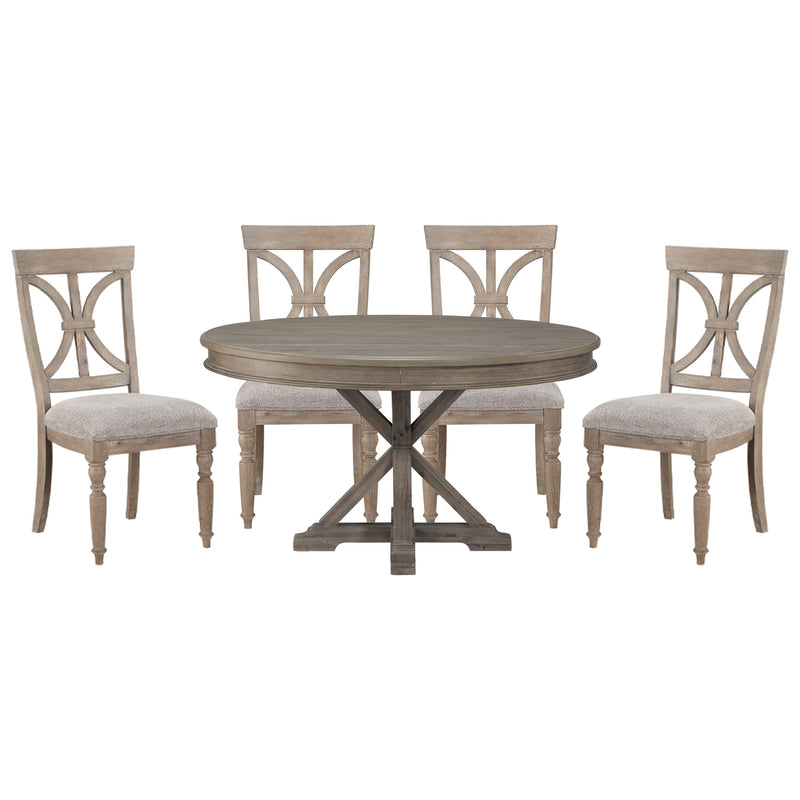 Cardano Driftwood Brown Round Dining Set - Lara FurnitureDining Room Set