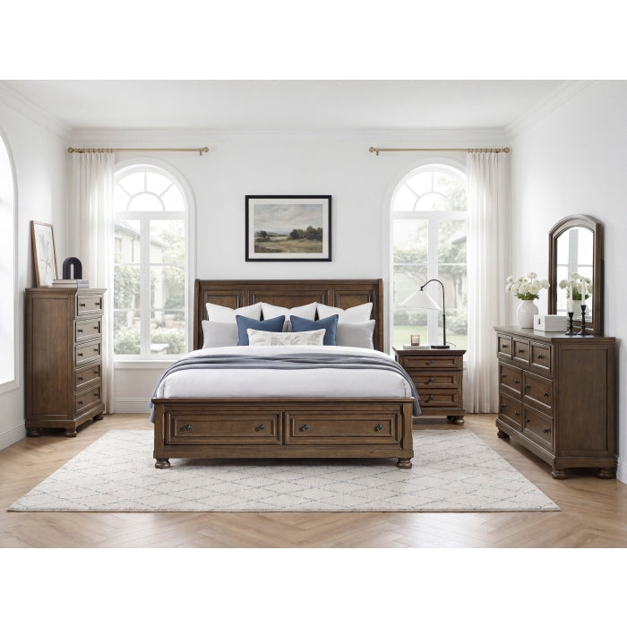 1718KBR-1CK* (3) California King Platform Bed with Footboard Storage - 1718KBR-1CK*