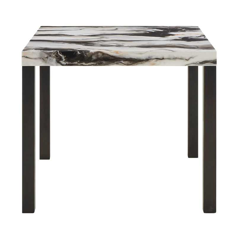 Vega Black/Brown Faux Marble Counter Height Set from Crown Mark - Lara Furniture