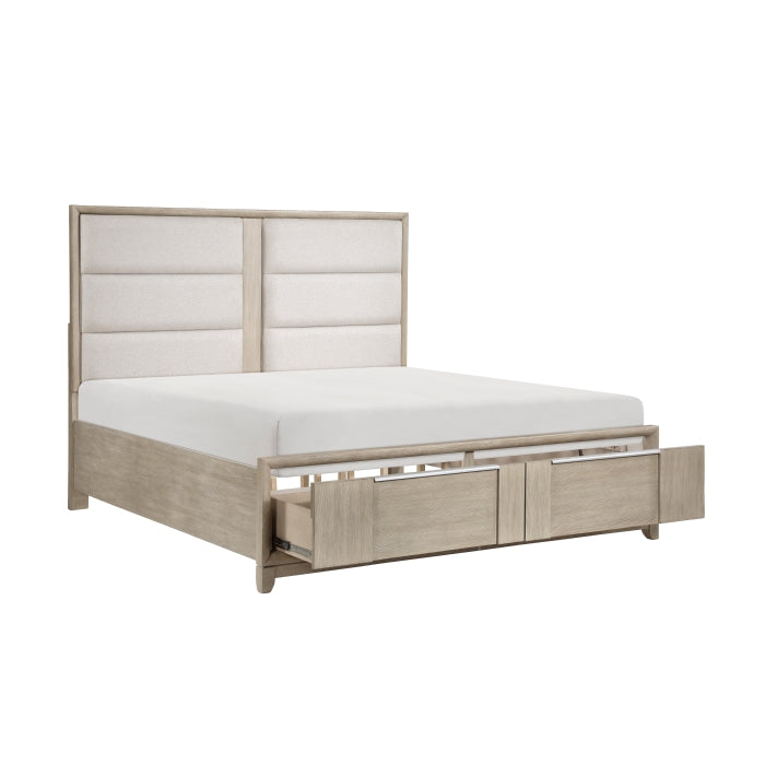 1820NK-1EK* (3) Eastern King Platform Bed with Footboard Storage - 1820NK-1EK*