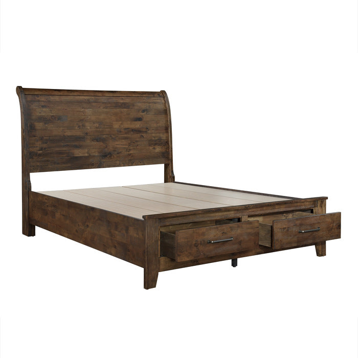 1957K-1CK* (3)California King Sleigh Platform Bed with Footboard Storage - 1957K-1CK*