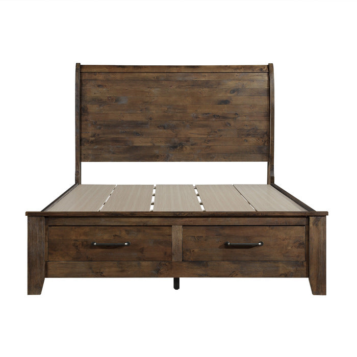 1957K-1EK* (3)Eastern King Sleigh Platform Bed with Footboard Storage - 1957K-1EK*