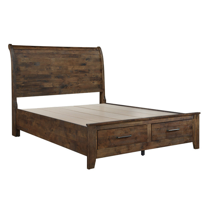 1957K-1EK* (3)Eastern King Sleigh Platform Bed with Footboard Storage - 1957K-1EK*