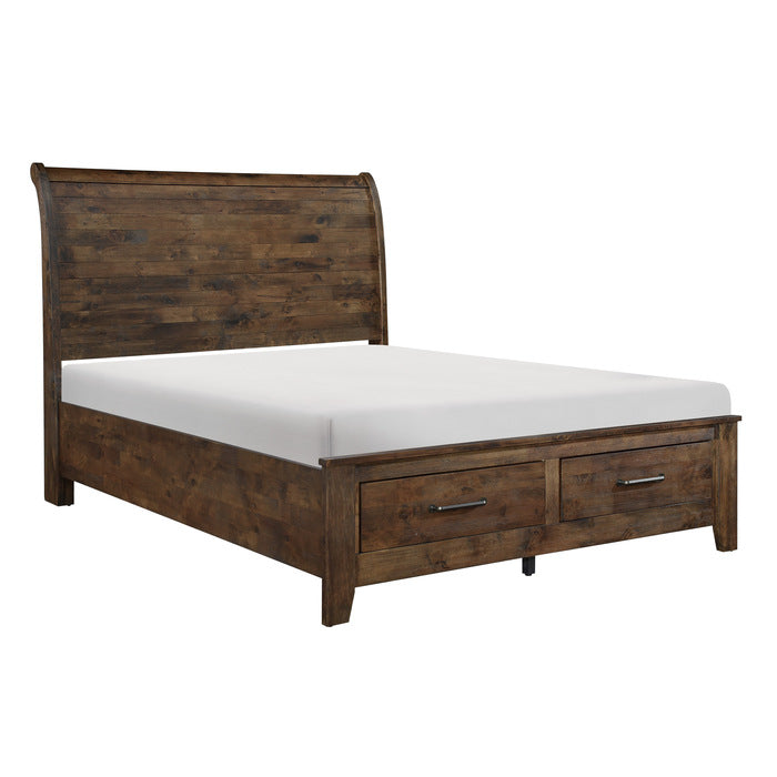 1957K-1EK* (3)Eastern King Sleigh Platform Bed with Footboard Storage - 1957K-1EK*