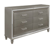 Tamsin Silver/Gray Metallic LED Upholstered Storage Platform Bedroom Set - Lara FurnitureBedroom Set