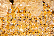 2019W24G 24"X23" MURANO AND PORCELAIN HANDMADE ROUND LEAF COMBO CHANDELIER - 210000007854