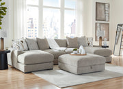 Aslan Court Pebble 4-Piece Sectional with Ottoman from Ashley - Lara Furniture