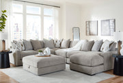 Aslan Court Pebble 6-Piece Sectional with Ottoman from Ashley - Lara Furniture