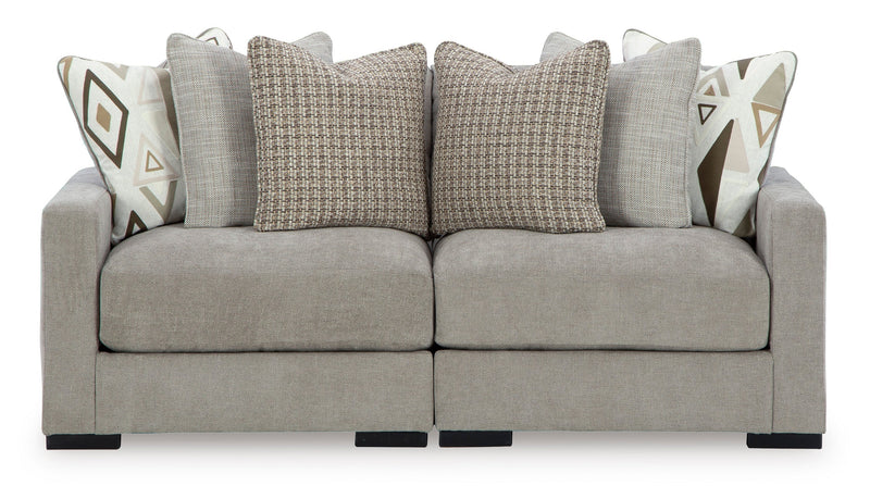 Aslan Court Pebble 2-Piece Loveseat Sectional from Ashley - Lara Furniture