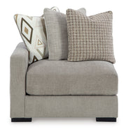 Aslan Court 5-Piece Sectional with Ottoman in Pebble from Ashley - Lara Furniture