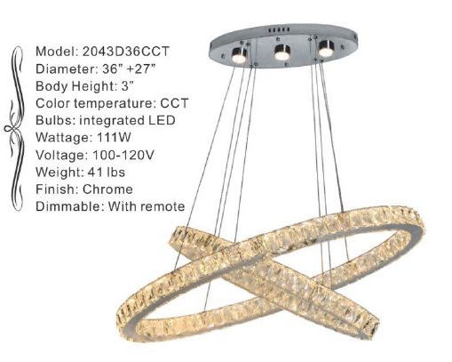 2043D36CCT 36"+ 27" SAMSUNG LED CHROME OVAL-2 TIER - 210000006670