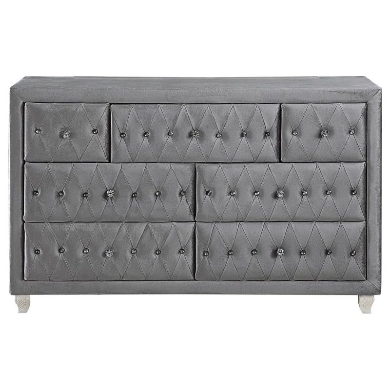 Deanna  Gray Upholstered Platform Bedroom Set