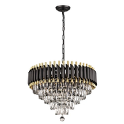 2051R24BG 24 X 15 L10 BLACK AND GOLD CROWN STYLE CHANDELIER - 210000007417
