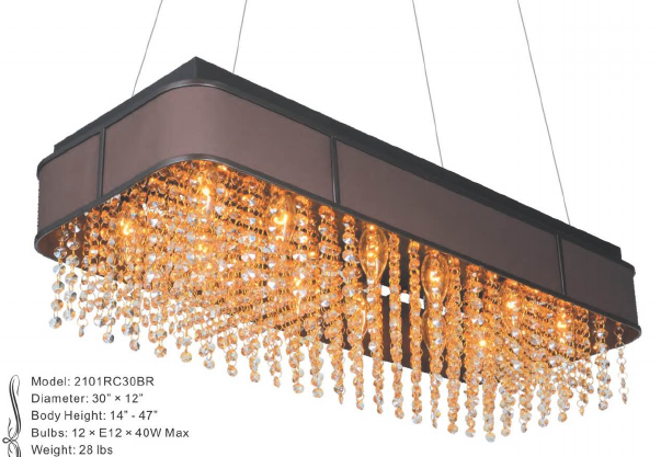 2101RC30BR 30" X 12" GHANA DARK BROWN RECTANGULAR - 210000003789