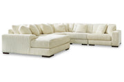 Lindyn Ivory 5-Piece LAF Chaise Sectional -  Ashley - Lara Furniture