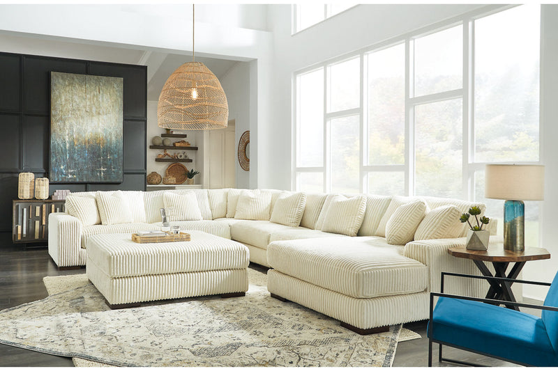 Lindyn Ivory 6-Piece Sectional with Chaise and Ottoman -  Ashley - Lara Furniture