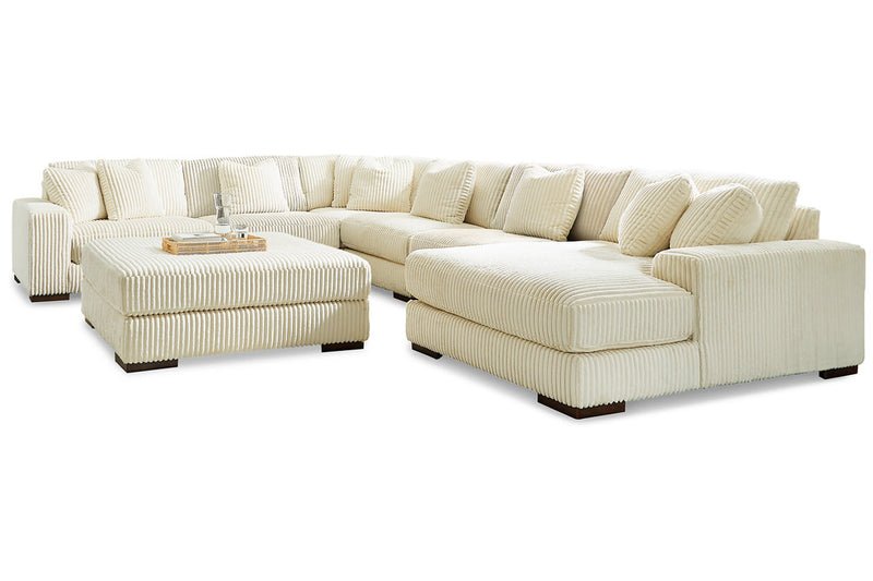 Lindyn Ivory 6-Piece Sectional with Chaise and Ottoman -  Ashley - Lara Furniture