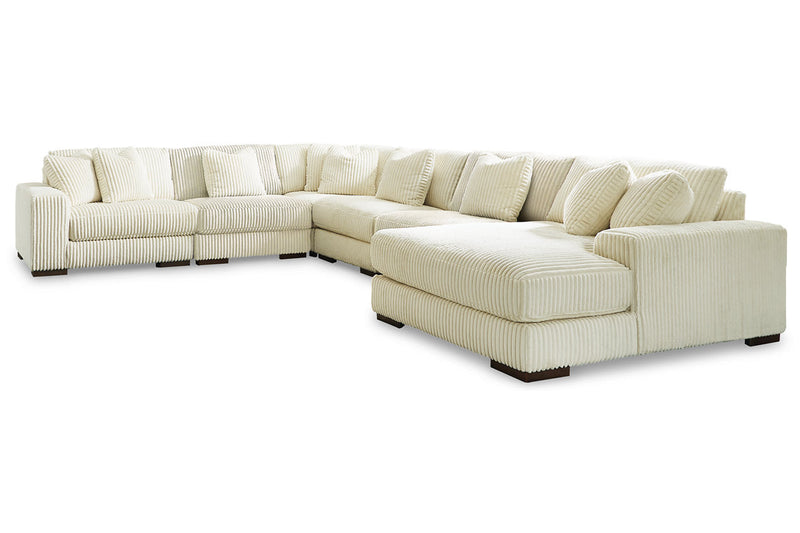 Lindyn Ivory 6-Piece Sectional with Chaise and Ottoman -  Ashley - Lara Furniture
