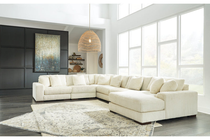 Lindyn Ivory 6-Piece Sectional with Chaise and Ottoman -  Ashley - Lara Furniture