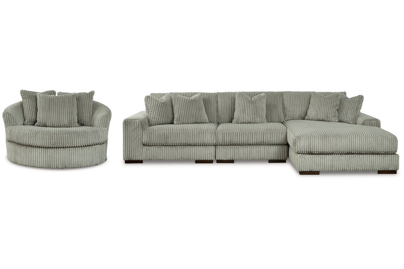 Lindyn Fog 3-Piece Sectional and Chair -  Ashley - Lara Furniture