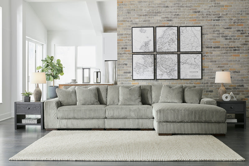 Lindyn Fog 3-Piece RAF Chaise Sectional -  Ashley - Lara Furniture