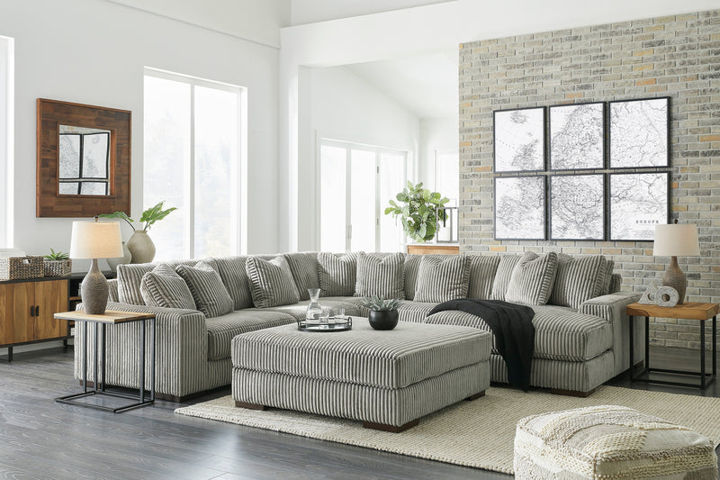 Lindyn Fog 5-Piece RAF Chaise Sectional -  Ashley - Lara Furniture