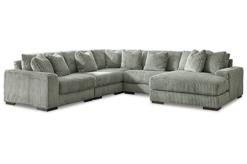 Lindyn Fog 5-Piece RAF Chaise Sectional -  Ashley - Lara Furniture