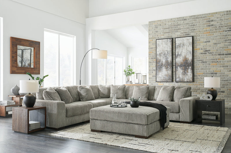 Lindyn Fog 5-Piece Sectional and Ottoman -  Ashley - Lara Furniture