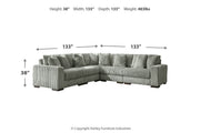Lindyn Fog 5-Piece Sectional and Ottoman -  Ashley - Lara Furniture