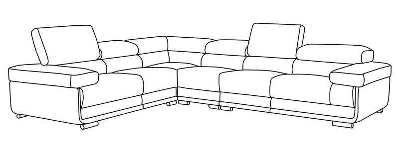 2119 Sectional Light Grey - Lara FurnitureSectional