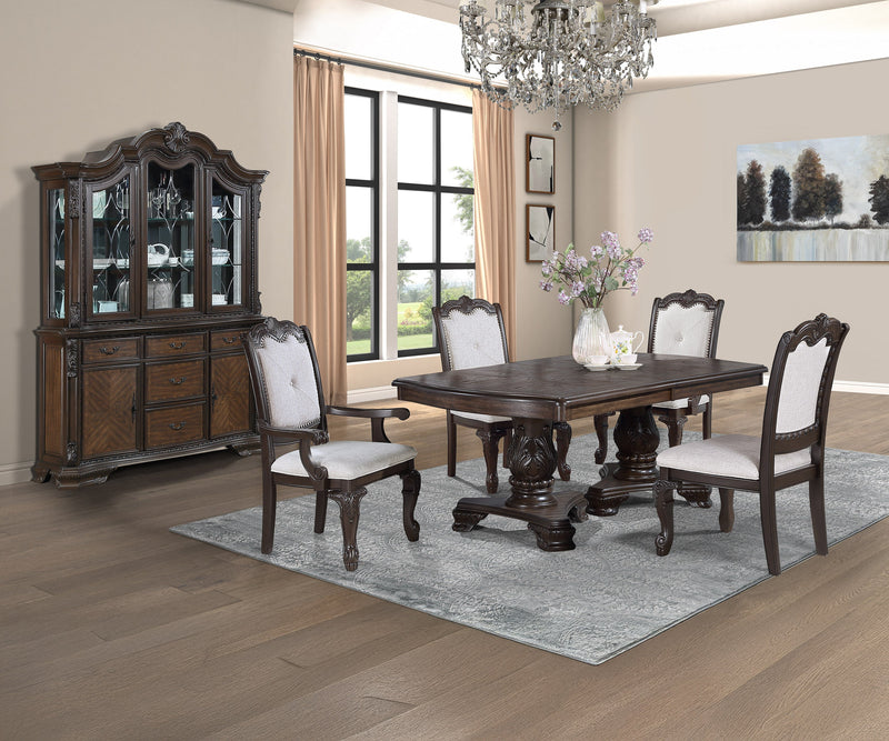 Kiera Coffee Brown Formal Extendable Dining Set from Crown Mark - Lara Furniture