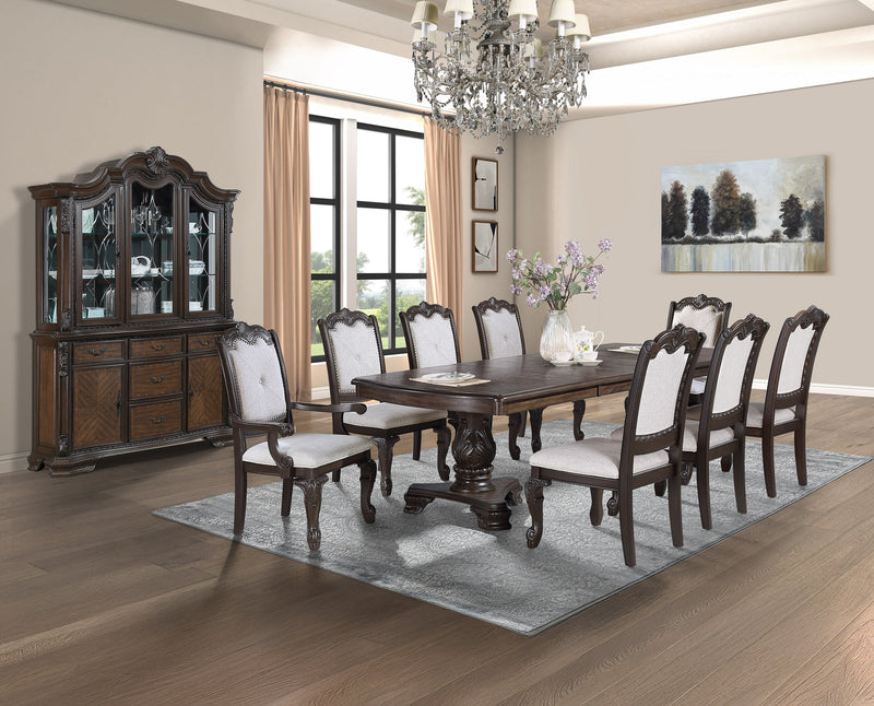 Kiera Coffee Brown Formal Extendable Dining Set from Crown Mark - Lara Furniture