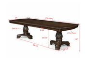 Kiera Coffee Brown Formal Extendable Dining Table from Crown Mark - Lara Furniture