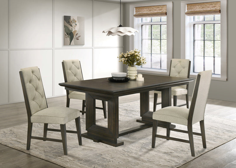Herbert Espresso/Beige Extendable Dining Set from Crown Mark - Lara Furniture