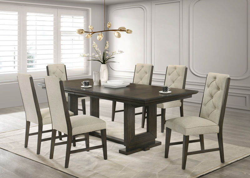 Herbert Espresso/Beige Extendable Dining Set from Crown Mark - Lara Furniture