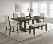 Herbert Espresso/Beige Extendable Dining Set from Crown Mark - Lara Furniture