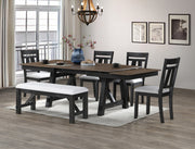 Maribelle Wheat Charcoal Extendable Dining Set from Crown Mark - Lara Furniture
