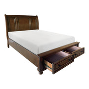 Cumberland Brown Cherry Sleigh Storage Platform Bedroom Set - Lara FurnitureBedroom Set