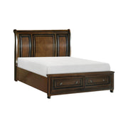 Cumberland Brown Cherry Sleigh Storage Platform Bedroom Set - Lara FurnitureBedroom Set