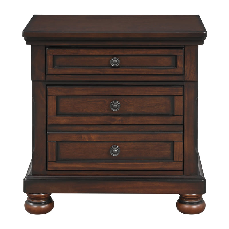Cumberland Brown Cherry Sleigh Storage Platform Bedroom Set - Lara FurnitureBedroom Set
