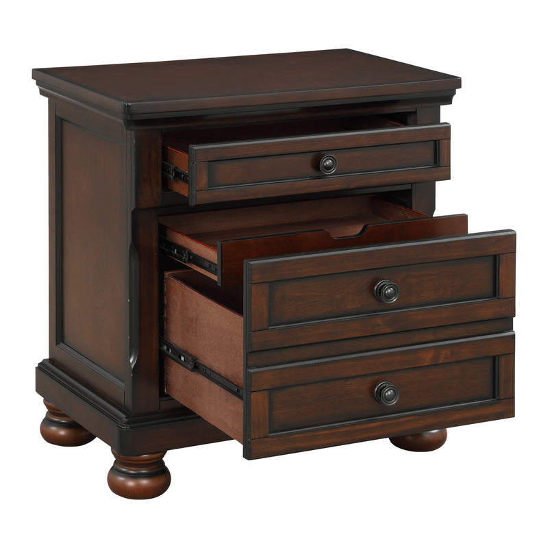 Cumberland Brown Cherry Sleigh Storage Platform Bedroom Set - Lara FurnitureBedroom Set