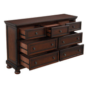 Cumberland Brown Cherry Sleigh Storage Platform Bedroom Set - Lara FurnitureBedroom Set