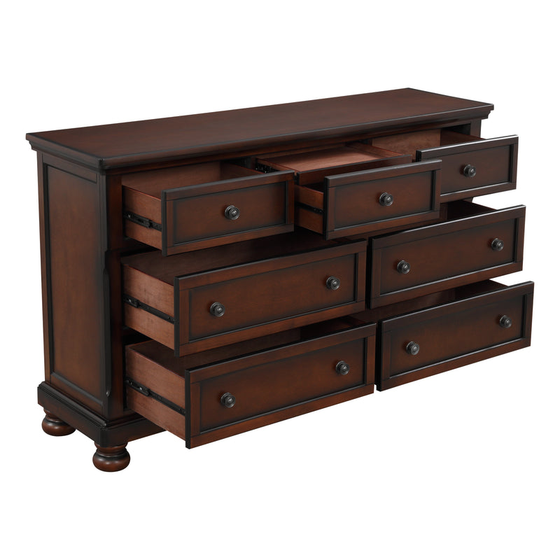 Cumberland Brown Cherry Sleigh Storage Platform Bedroom Set - Lara FurnitureBedroom Set